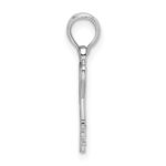 De-Ani Sterling Silver Rhodium-Plated Polished Key with Heart Top Pendant - Image 2