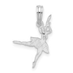 De-Ani Sterling Silver Rhodium-Plated Polished Small Ballerina Pendant - Image 4