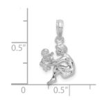 De-Ani Sterling Silver Rhodium-Plated Polished 3D Mother and Baby Pendant - Image 3