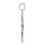 De-Ani Sterling Silver Rhodium-Plated Polished Enameled Palmetto Pendant - Image 2