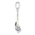 De-Ani Sterling Silver Rhodium-Plated Polished 3D Enameled Sailboat Pendant - Image 2