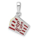 De-Ani Sterling Silver Rhodium-Plated 3D Enameled Bag of Popcorn Pendant - Image 4