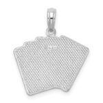 De-Ani Sterling Silver Rhodium-Plated Enameled Cards Royal Flush Pendant - Image 4