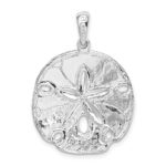 De-Ani Sterling Silver Rhodium-Plated Polished Enameled Sand Dollar Pendant - Image 4