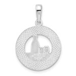 De-Ani Sterling Silver Rhodium-Plated Enameled Traverse City Michigan with Wine Pendant - Image 4