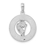 De-Ani Sterling Silver Rhodium-Plated Enameled Turks and Caicos with Shell Pendant - Image 4