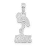 De-Ani Sterling Silver Rhodium-Plated Enameled Turks and Caicos with Flamingo Pendant - Image 4