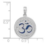 De-Ani Sterling Silver Rhodium-Plated Reversible Enameled Ohm Lotus Pendant - Image 5