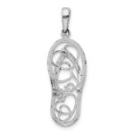 De-Ani Sterling Silver Rhodium-Plated Enameled LOVE Flip-flop Pendant - Image 4