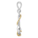 De-Ani Sterling Silver Rhodium-Plated Polished 3D Anchor with 14k Rope Pendant - Image 2