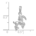 De-Ani Sterling Silver Rhodium-Plated Polished 3D Capricorn Zodiac Pendant - Image 3