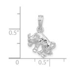 De-Ani Sterling Silver Rhodium-Plated Polished 3D Taurus Zodiac Pendant - Image 3
