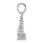 De-Ani Sterling Silver Rhodium-Plated Polished 3D Libra Zodiac Pendant - Image 2