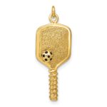 Sterling Silver Gold-tone and Enamel Pickleball Charm