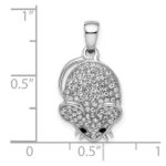 Sterling Silver Rhodium-plated Preciosa Crystal Mouse Pendant - Image 3