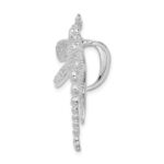 De-Ani Sterling Silver Rhodium-Plated Polished Dragonfly with Filigree Wings Slide - Image 2