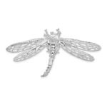 De-Ani Sterling Silver Rhodium-Plated Polished Dragonfly with Filigree Wings Slide - Image 4