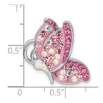 Sterling Silver Rhodium-plated Preciosa Crystal Butterfly Chain Slide - Image 3