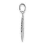 Sterling Silver Rhodium-plated Oxidized Circle Tree Pendant - Image 2