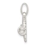 Sterling Silver Polished I Love Cheer Pendant - Image 2