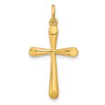 Sterling Silver Gold-plated Polished Round Tapered Ends Cross Pendant