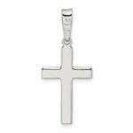 Sterling Silver Polished and Satin Center Latin Cross Pendant - Image 4