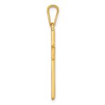 Sterling Silver Gold-tone Polished and Grooved Cross Pendant - Image 2