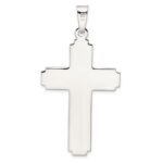 Sterling Silver Polished w/Edge Lines Large Latin Cross Pendant - Image 4