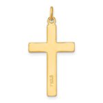 Sterling Silver Gold-plated Polished and Satin D/C Cross Pendant - Image 4