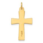 Sterling Silver Gold-plated Polished Enameled Cross Pendant - Image 4