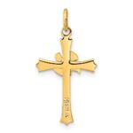 Sterling Silver Gold-plated Polished and Satin Cross and Dove Pendant - Image 4