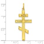 Sterling Silver Gold-tone Polished Solid Cross Pendant - Image 3