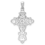 Sterling Silver Rhodium-plated CZ Fancy Cross Pendant - Image 4
