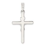 Sterling Silver Polished Crucifix Pendant - Image 4