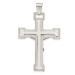 Sterling Silver Polished Crucifix Pendant - Image 4