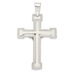 Sterling Silver Polished Crucifix Pendant - Image 4
