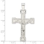 Sterling Silver Polished Crucifix Pendant - Image 3