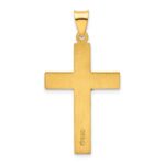 Sterling Silver Gold-tone Polished Solid INRI Crucifix Pendant - Image 4