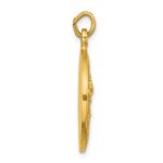 Sterling Silver Gold-plated Polished and Satin Saint Christopher Pendant - Image 2