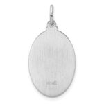 Sterling Silver Rhodium-plated Polished Solid Oval St Jude Pendant - Image 4