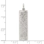 Sterling Silver Polished and Textured Solid Mezuzah w/Star of David Pendant - Image 3
