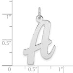 Large Sterling Silver Rhodium-plated Script Letter A Initial Charm - Image 4