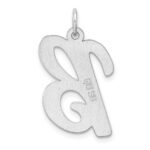 Large Sterling Silver Rhodium-plated Script Letter B Initial Charm - Image 3