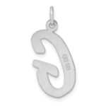 Large Sterling Silver Rhodium-plated Script Letter G Initial Charm - Image 3