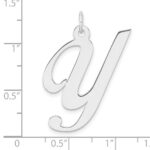 Large Sterling Silver Rhodium-plated Fancy Script Letter Y Initial Charm - Image 4