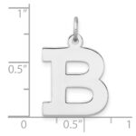 Large Sterling Silver Rhodium-plated Block Letter B Initial Charm - Image 4