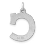 Large Sterling Silver Rhodium-plated Block Letter C Initial Charm - Image 3