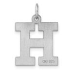Large Sterling Silver Rhodium-plated Block Letter H Initial Charm - Image 3