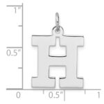 Large Sterling Silver Rhodium-plated Block Letter H Initial Charm - Image 4