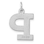 Large Sterling Silver Rhodium-plated Block Letter P Initial Charm - Image 3